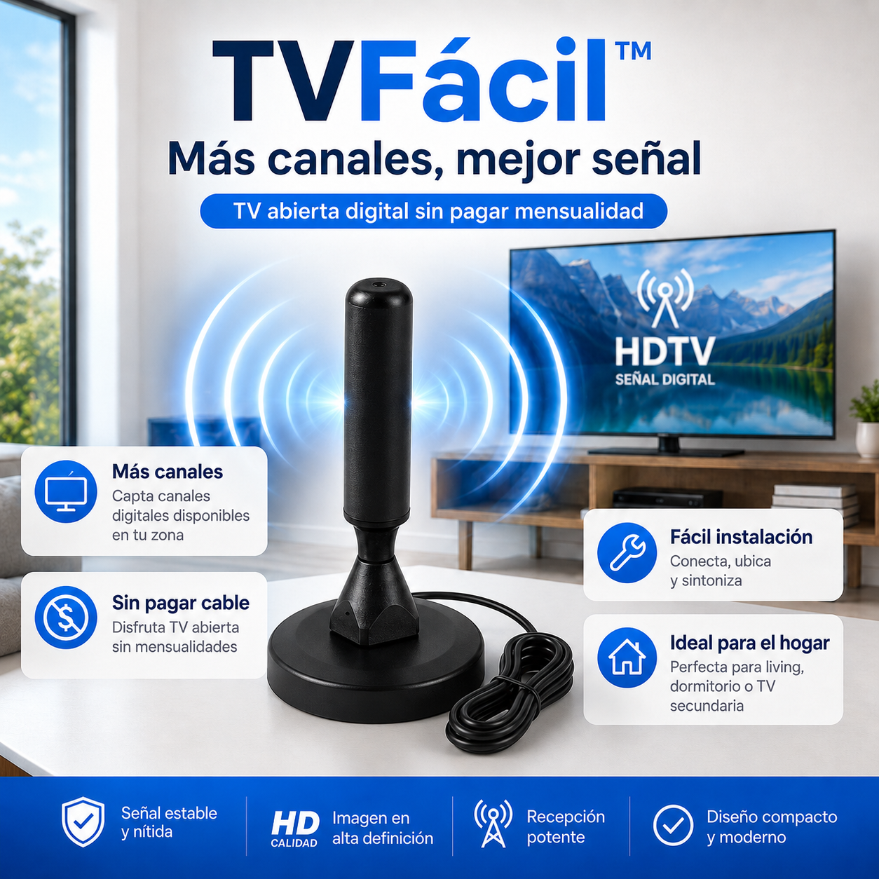 TVFácil™ ANTENA TV DIGITAL HD