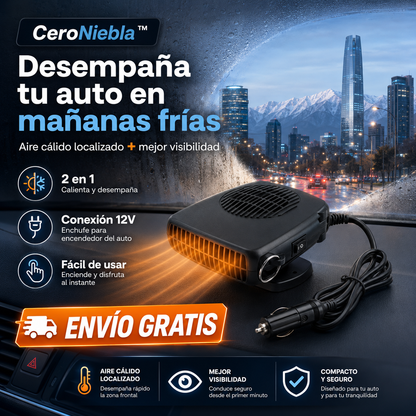 CeroNiebla™ Calefactor portatil para auto